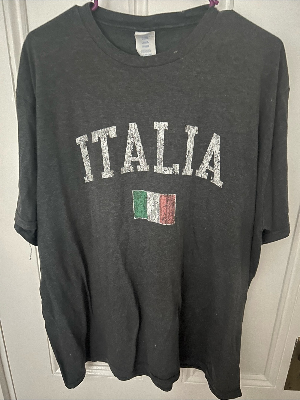 Italia Graphic Crewneck T‑Shirt in Charcoal